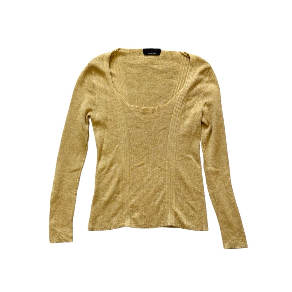 Prada Cashmere Silk Knit Sweater Mustard Yellow S